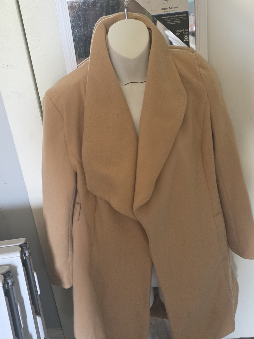 Love Tree Camel Draped Trench Coat